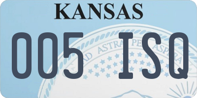 KS license plate 005ISQ