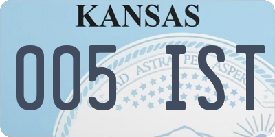 KS license plate 005IST