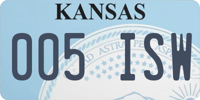 KS license plate 005ISW