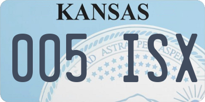 KS license plate 005ISX
