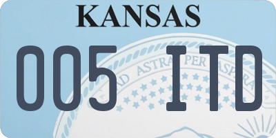 KS license plate 005ITD