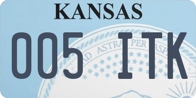 KS license plate 005ITK