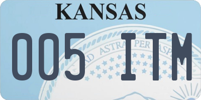 KS license plate 005ITM