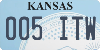 KS license plate 005ITW