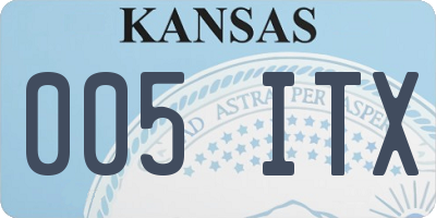 KS license plate 005ITX