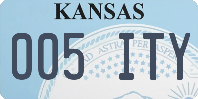 KS license plate 005ITY