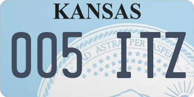 KS license plate 005ITZ