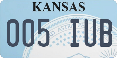 KS license plate 005IUB