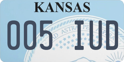 KS license plate 005IUD