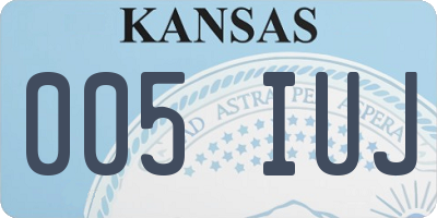 KS license plate 005IUJ