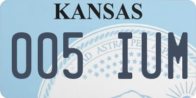 KS license plate 005IUM