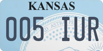 KS license plate 005IUR