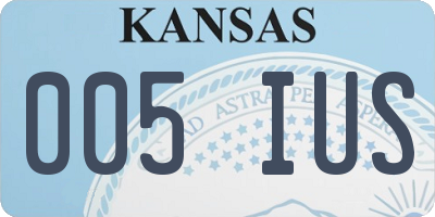 KS license plate 005IUS