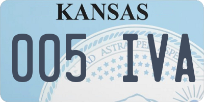 KS license plate 005IVA