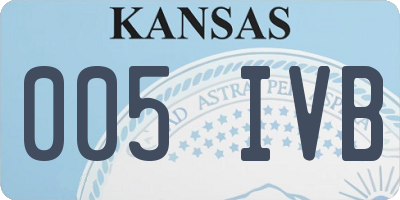 KS license plate 005IVB