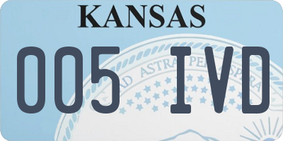 KS license plate 005IVD