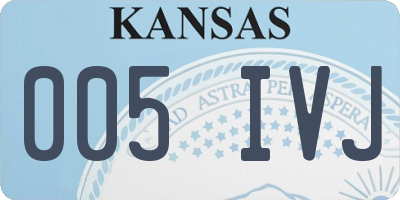 KS license plate 005IVJ