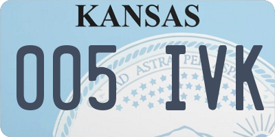 KS license plate 005IVK