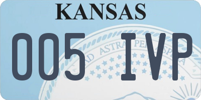 KS license plate 005IVP
