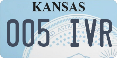 KS license plate 005IVR