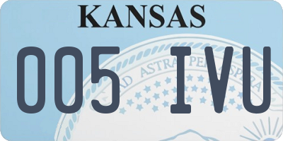 KS license plate 005IVU