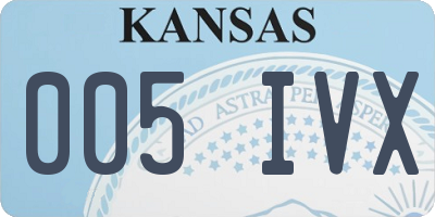 KS license plate 005IVX