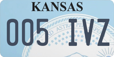 KS license plate 005IVZ