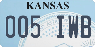 KS license plate 005IWB