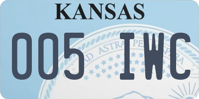 KS license plate 005IWC