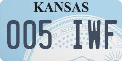 KS license plate 005IWF