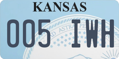 KS license plate 005IWH
