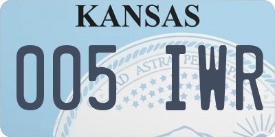 KS license plate 005IWR