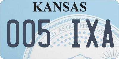 KS license plate 005IXA