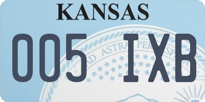 KS license plate 005IXB