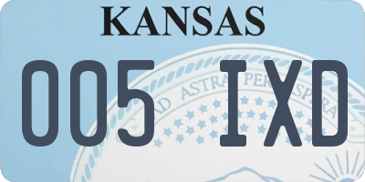 KS license plate 005IXD
