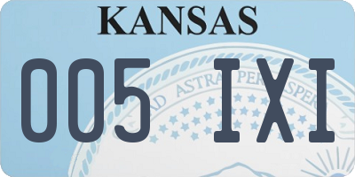 KS license plate 005IXI