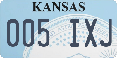 KS license plate 005IXJ