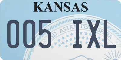 KS license plate 005IXL