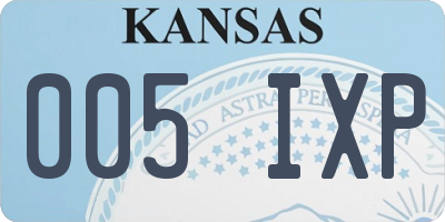 KS license plate 005IXP