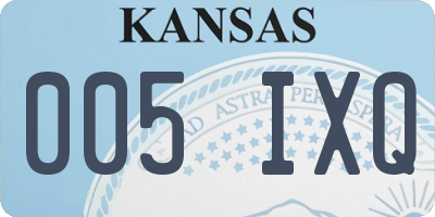 KS license plate 005IXQ