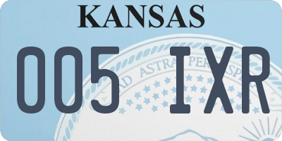 KS license plate 005IXR