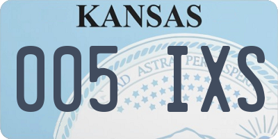 KS license plate 005IXS