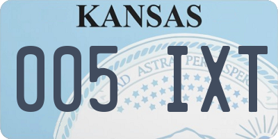 KS license plate 005IXT