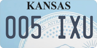KS license plate 005IXU