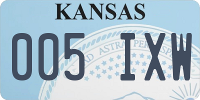 KS license plate 005IXW