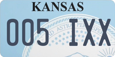 KS license plate 005IXX