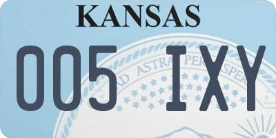 KS license plate 005IXY