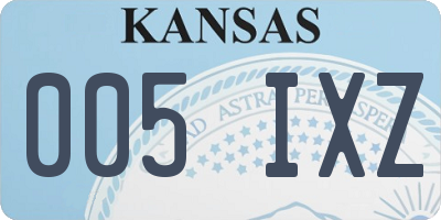 KS license plate 005IXZ