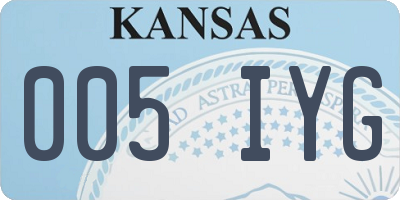 KS license plate 005IYG