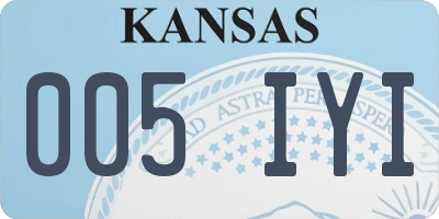 KS license plate 005IYI